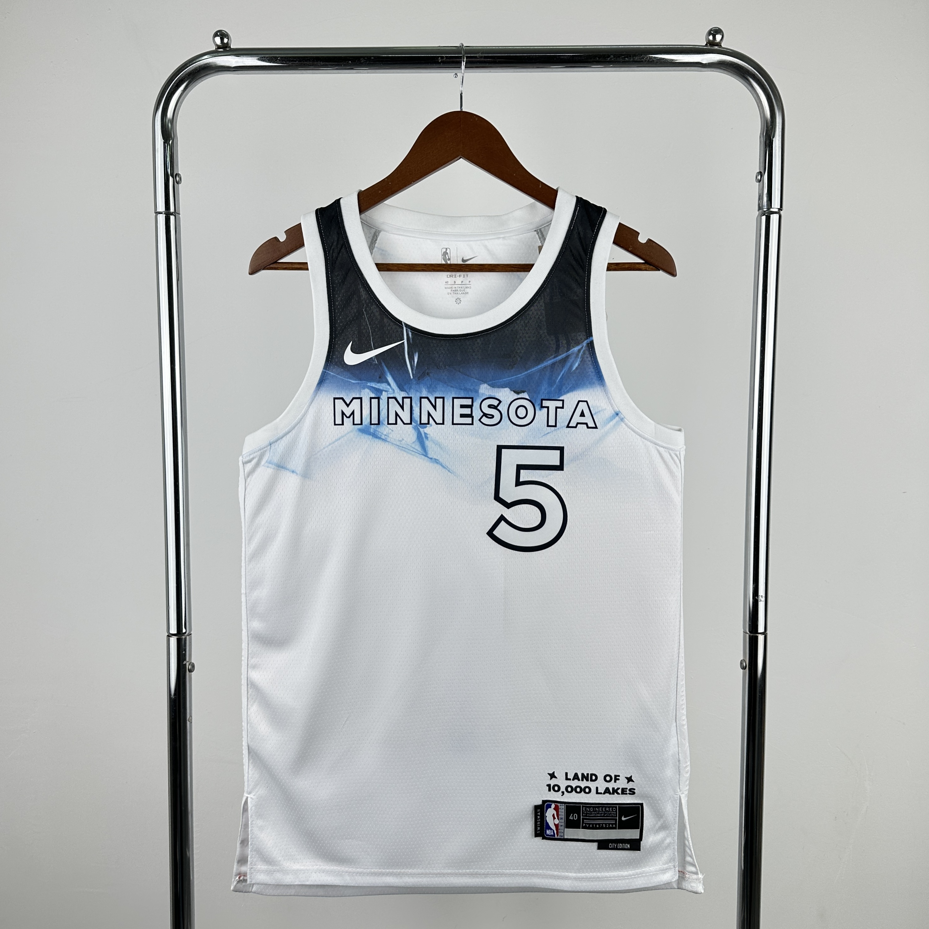 Men Minnesota Timberwolves #5 Edwards White City Edition Season Nike 2025 NBA Jersey->minnesota timberwolves->NBA Jersey
